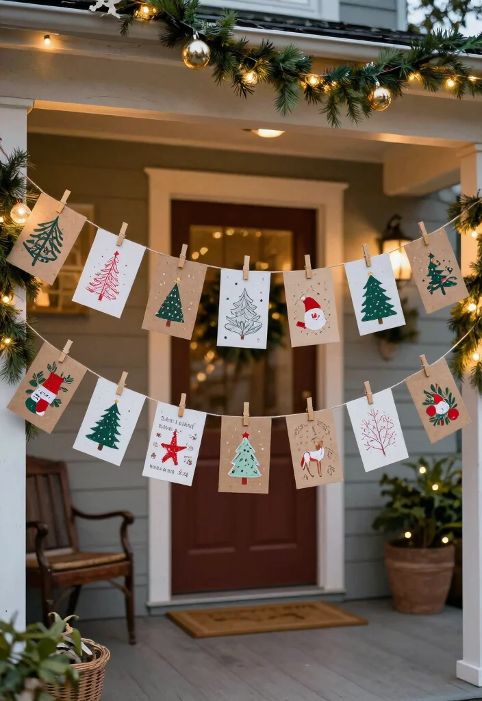 14 Christmas Decor Front Porch Ideas That Boost Curb Appeal Fast - 14. Eco-friendly Christmas Cards 1