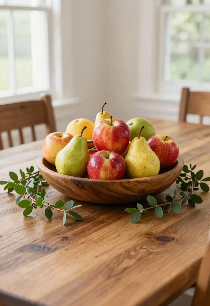 14 Farmhouse Dining Room Design Ideas on a Budget - 12. Simple Fruit Centerpieces 1