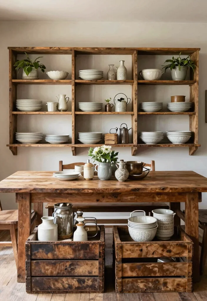 14 Farmhouse Dining Room Design Ideas on a Budget - 13. Clever Storage Solutions 1