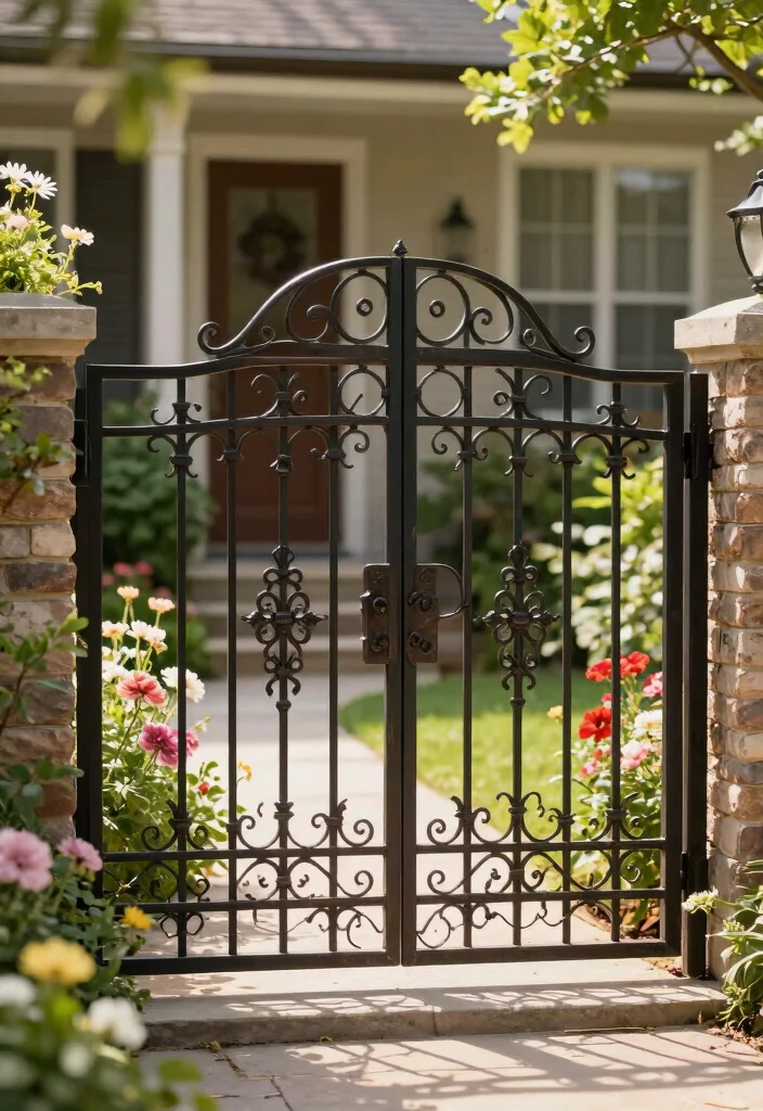 14 Front Yard Fence Ideas That Add Privacy Without Blocking Light - 10. Wrought Iron Fencing 1