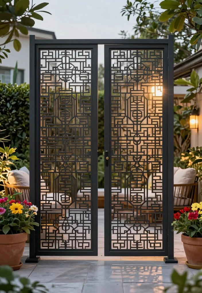 14 Front Yard Fence Ideas That Add Privacy Without Blocking Light - 11. Privacy Screens with Decorative Panels 1