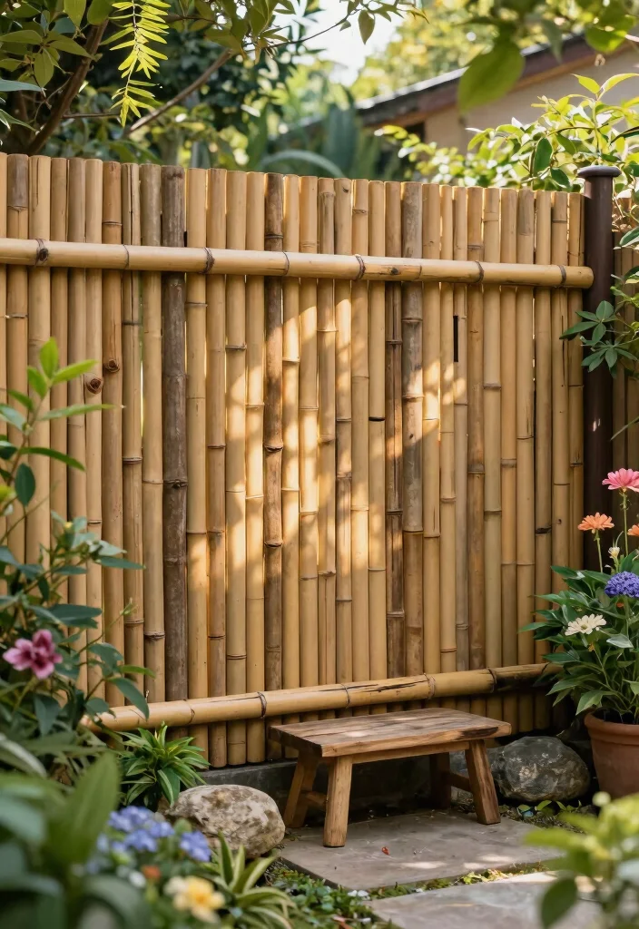 14 Front Yard Fence Ideas That Add Privacy Without Blocking Light - 2. Bamboo Fencing 1