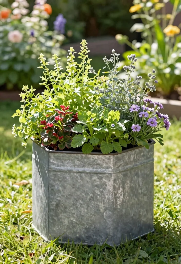 14 Galvanized Garden Beds That Last Through Any Weather - 10. Galvanized Hexagonal Planter 1