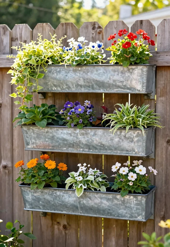 14 Galvanized Garden Beds That Last Through Any Weather - 11. Galvanized Wall Planters 1