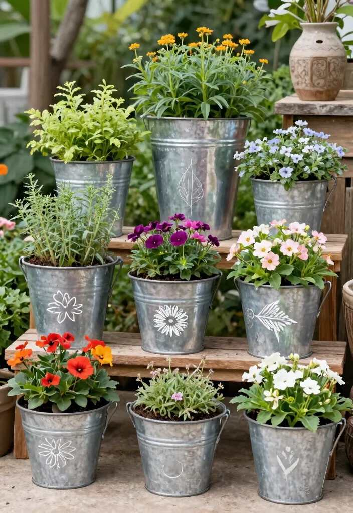 14 Galvanized Garden Beds That Last Through Any Weather - 13. Galvanized DIY Planters 1