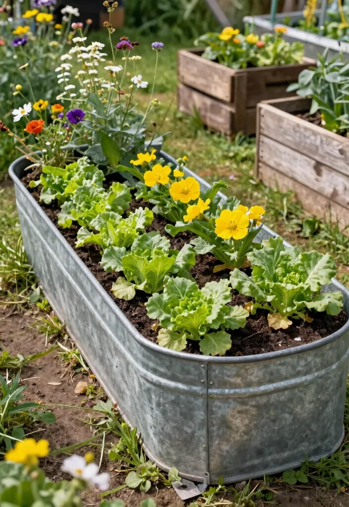 14 Galvanized Garden Beds That Last Through Any Weather - 5. Galvanized Trough Garden Bed 1