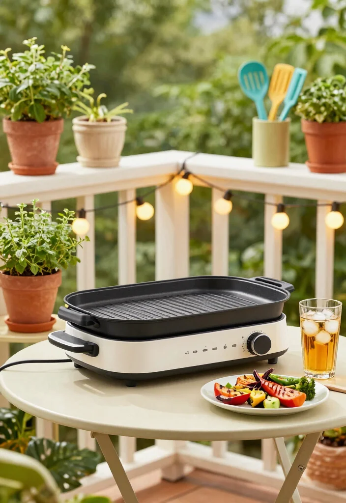14 Grill for Balcony Ideas That Don't Violate Fire Codes - 1. Compact Electric Grills: Space-Saving Marvels 1