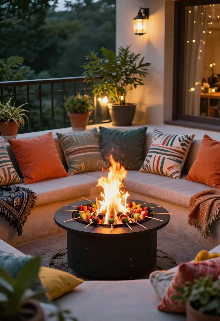 14 Grill for Balcony Ideas That Don't Violate Fire Codes - 10. Fire Pit: More than Just a Grill 1