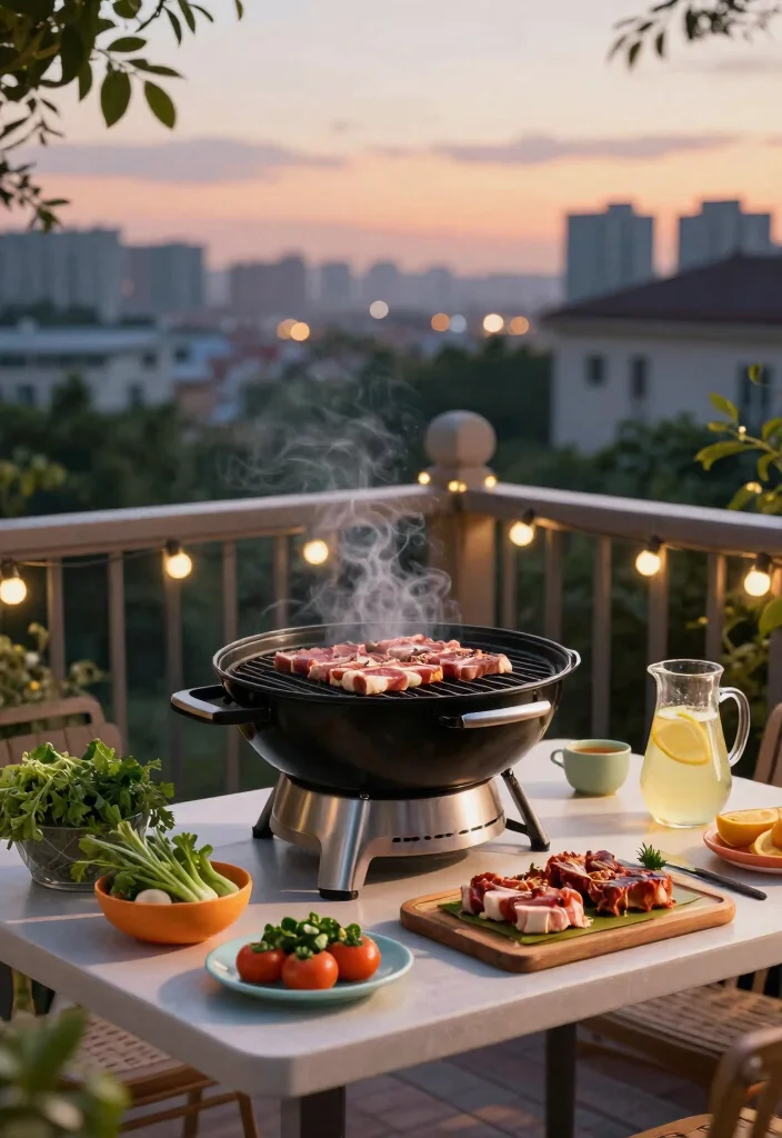 14 Grill for Balcony Ideas That Don't Violate Fire Codes - 3. Tabletop Grills: Perfect for Balcony BBQs 1