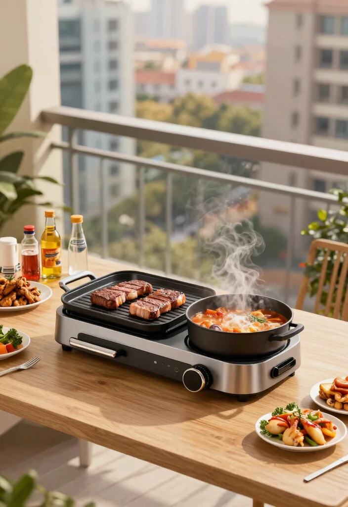 14 Grill for Balcony Ideas That Don't Violate Fire Codes - 6. Multi-Functional Indoor/Outdoor Grills 1