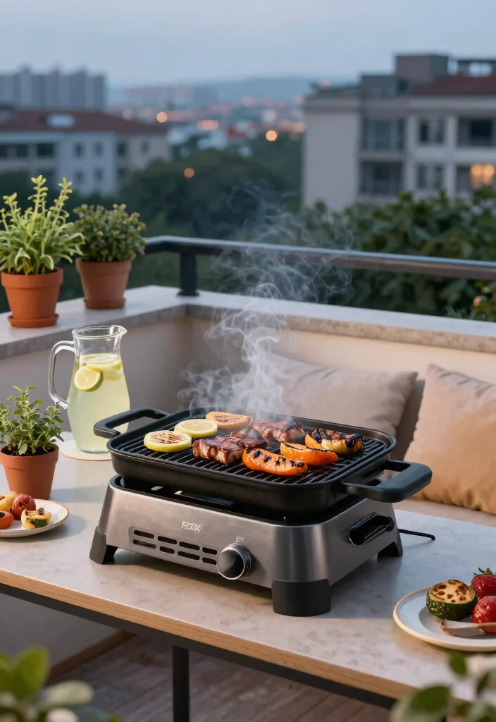 14 Grill for Balcony Ideas That Don't Violate Fire Codes - 8. Smokeless Grills: A Breath of Fresh Air 1