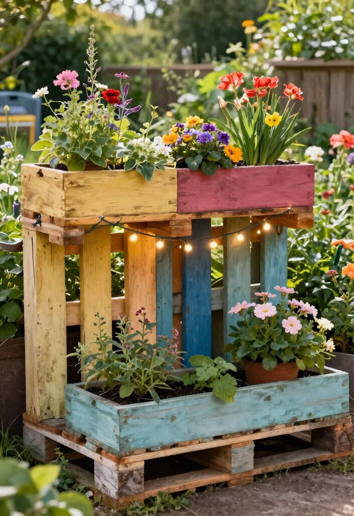14 Outdoor Fence Decor Ideas That Survive Wind and Rain - 12. Pallet Fence Garden 1