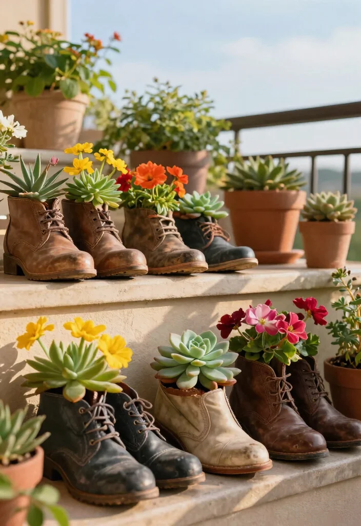14 Repurposed Planter Ideas From Things You Already Own - 6. Shoe Planters 1