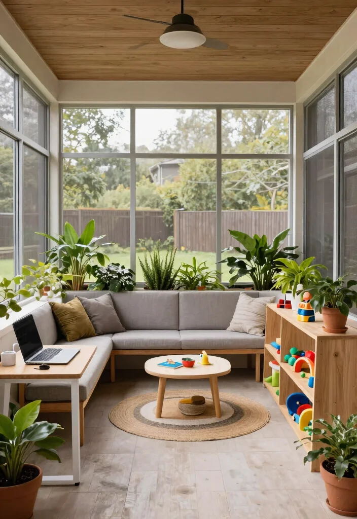 14 Screen Porch Decorating Ideas That Block Bugs and Look Inviting - 13. Multi-Purpose Spaces 1