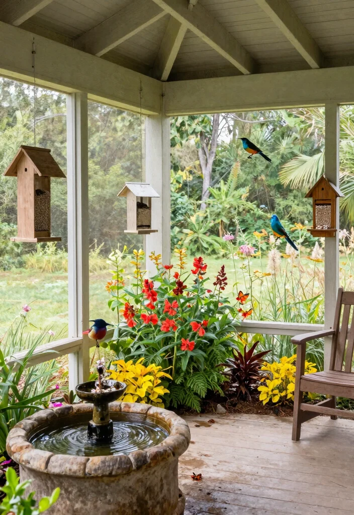 14 Screen Porch Decorating Ideas That Block Bugs and Look Inviting - 14. Embracing Local Wildlife 1