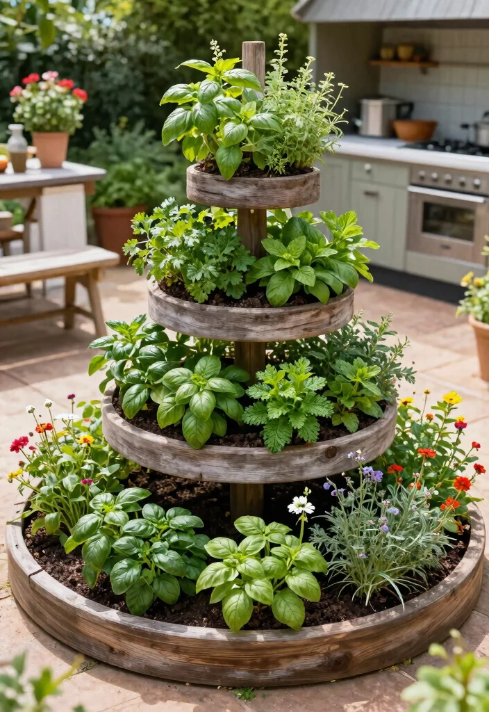 14 Small Outdoor Kitchen Concepts That Don't Require a Full Build-Out - 10. Herb Spiral Garden 1