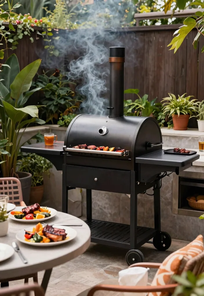 14 Small Outdoor Kitchen Concepts That Don't Require a Full Build-Out - 12. Multi-functional BBQ Smoker 1