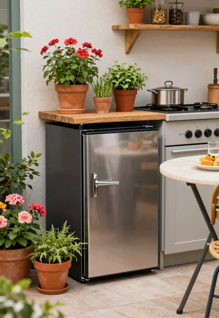 14 Small Outdoor Kitchen Concepts That Don't Require a Full Build-Out - 13. Mini Outdoor Fridge 1