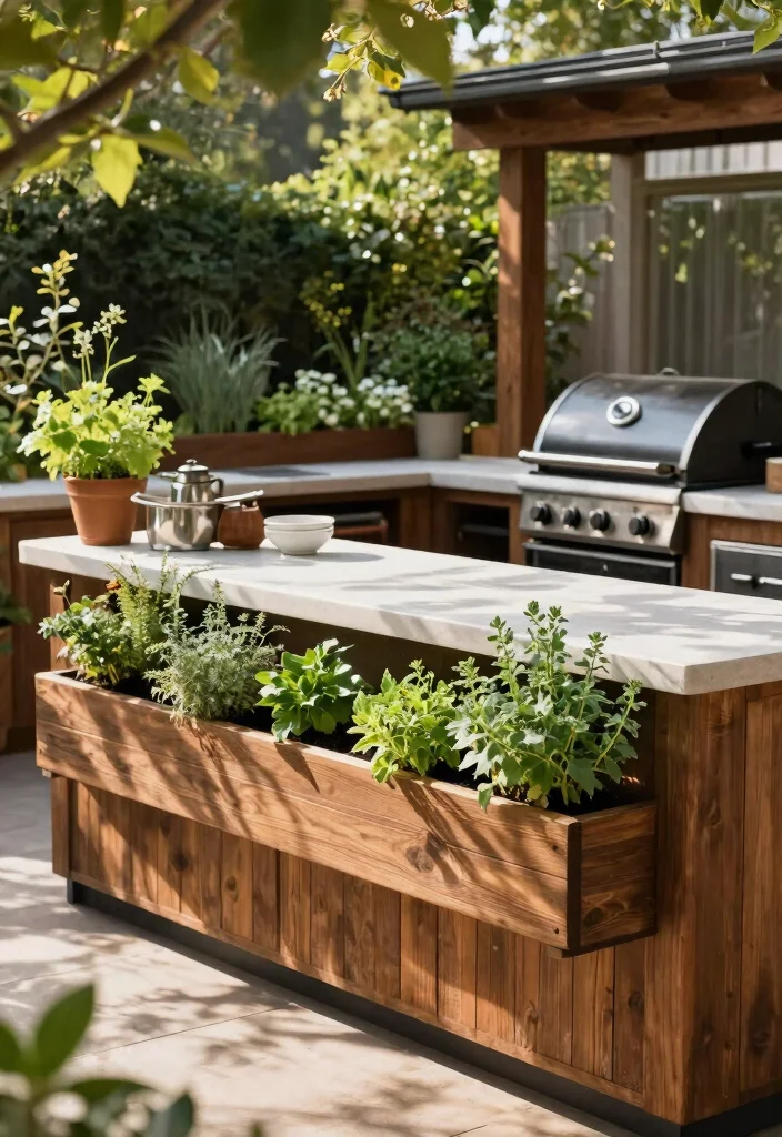 14 Small Outdoor Kitchen Concepts That Don't Require a Full Build-Out - 3. Built-in Planter Boxes 1
