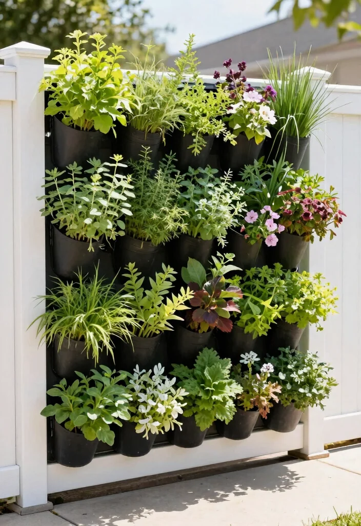 14 White Vinyl Fence Concepts That Stay Clean Without Scrubbing - 10. Consider a Vertical Garden 1