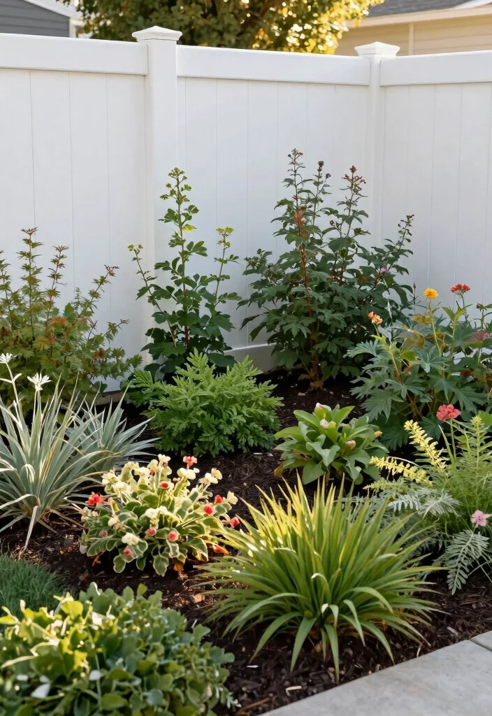 14 White Vinyl Fence Concepts That Stay Clean Without Scrubbing - 12. Embrace Native Plants 1
