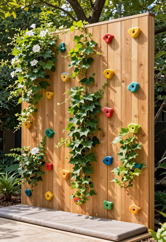 15 Kids Backyard Playground Ideas That Fit Small Yards Safely - 1. Vertical Garden Climbing Wall 1