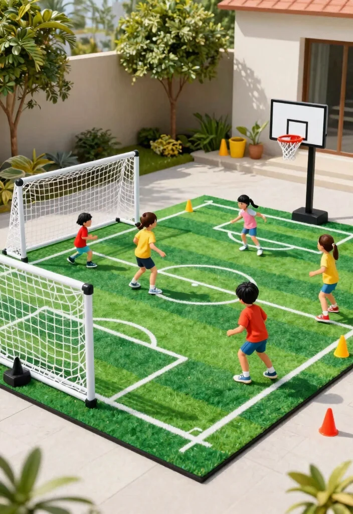 15 Kids Backyard Playground Ideas That Fit Small Yards Safely - 13. Miniature Sports Field 1