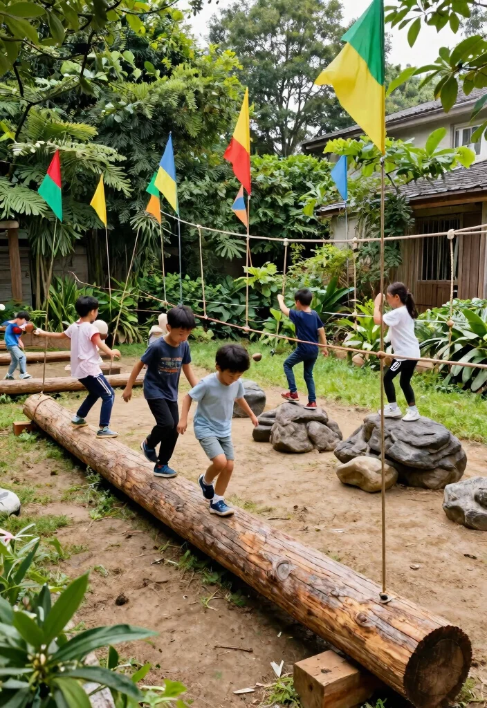 15 Kids Backyard Playground Ideas That Fit Small Yards Safely - 5. Nature-Inspired Obstacle Course 1