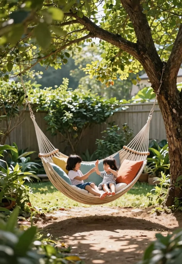 15 Kids Backyard Playground Ideas That Fit Small Yards Safely - 6. Round Swing Hammock 1