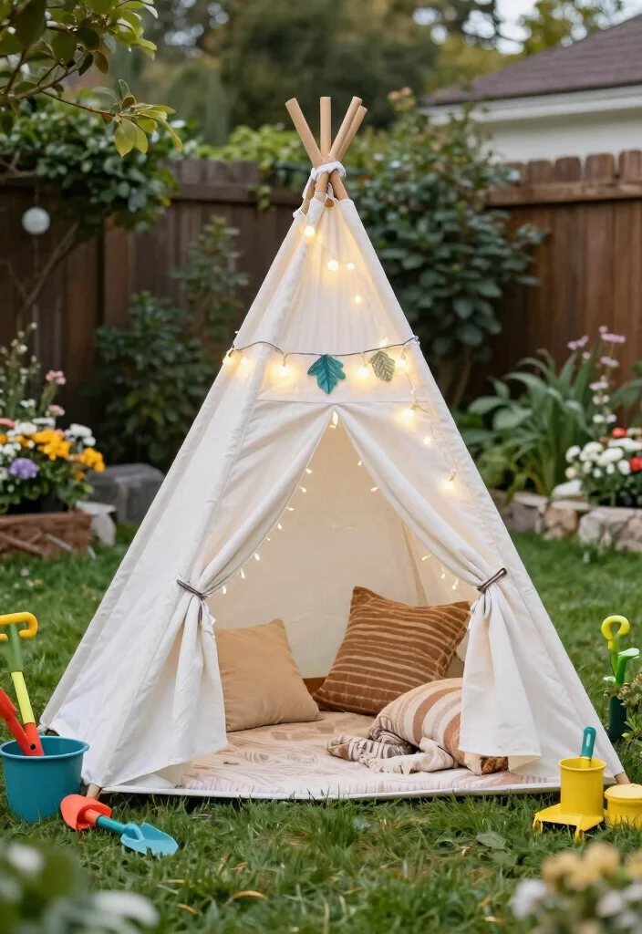 15 Kids Backyard Playground Ideas That Fit Small Yards Safely - 7. Indoor-Outdoor Play Tent 1
