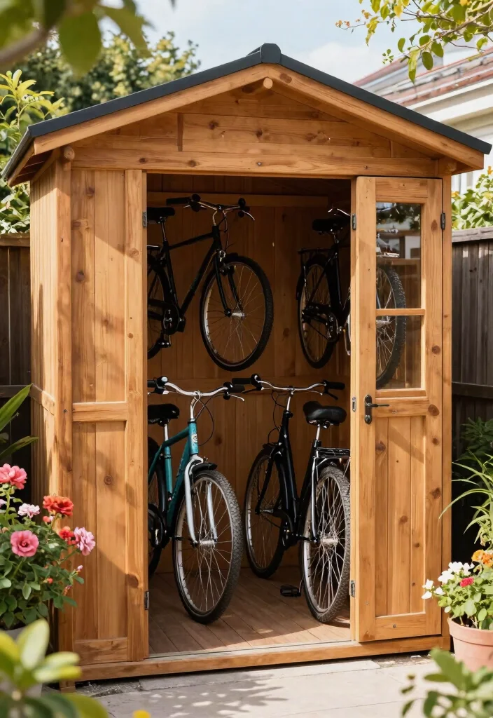 15 Outdoor Gear Storage Ideas That Keep Bikes and Tools Dry - 11. Bicycle Storage Shed 1