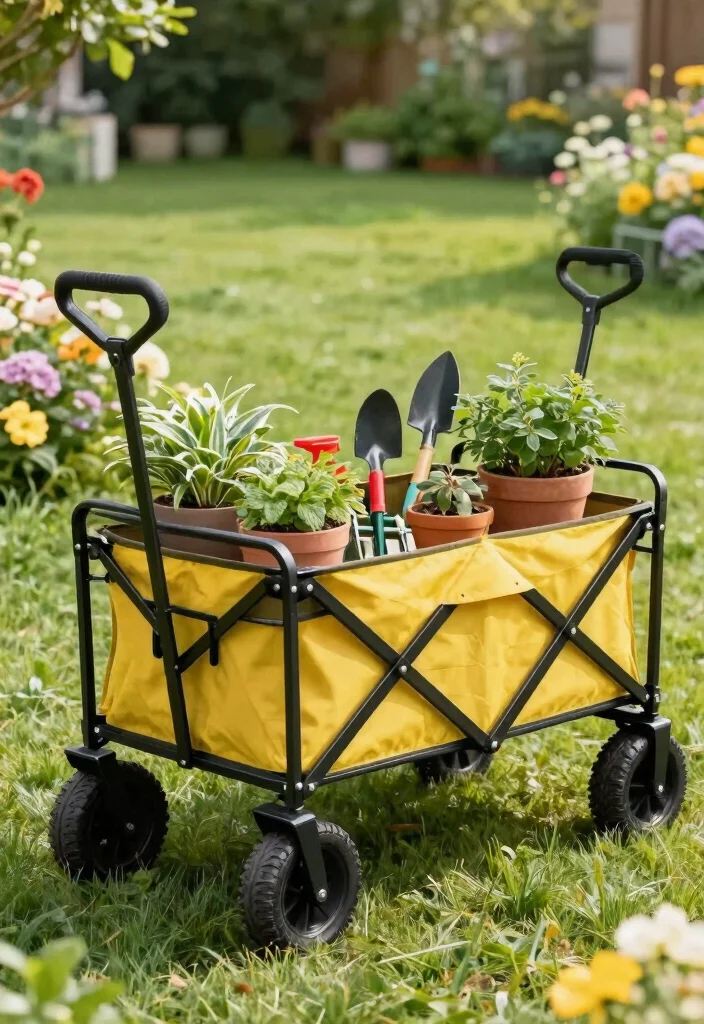 15 Outdoor Gear Storage Ideas That Keep Bikes and Tools Dry - 14. Foldable Garden Cart 1