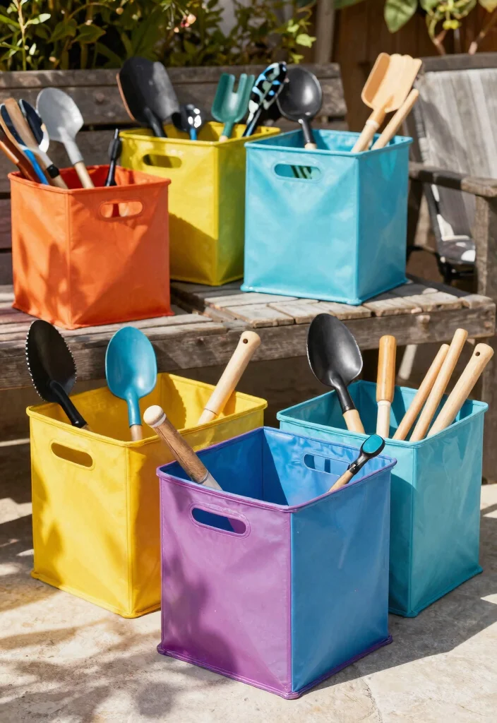 15 Outdoor Gear Storage Ideas That Keep Bikes and Tools Dry - 15. Decorative Storage Bins 1