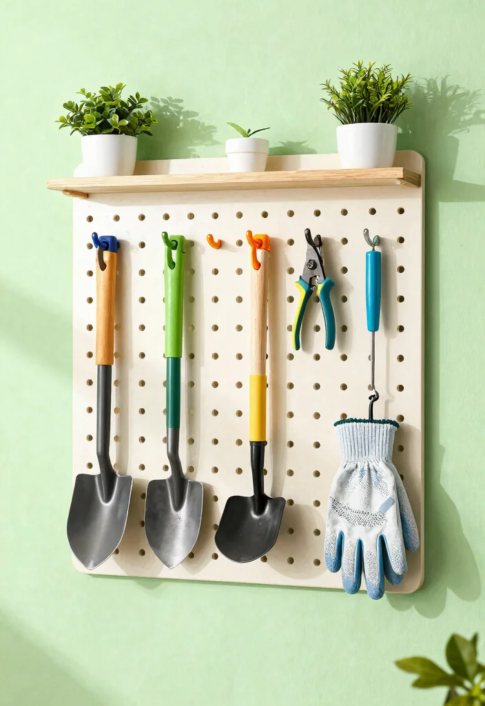 15 Outdoor Gear Storage Ideas That Keep Bikes and Tools Dry - 3. Hanging Garden Tool Organizer 1