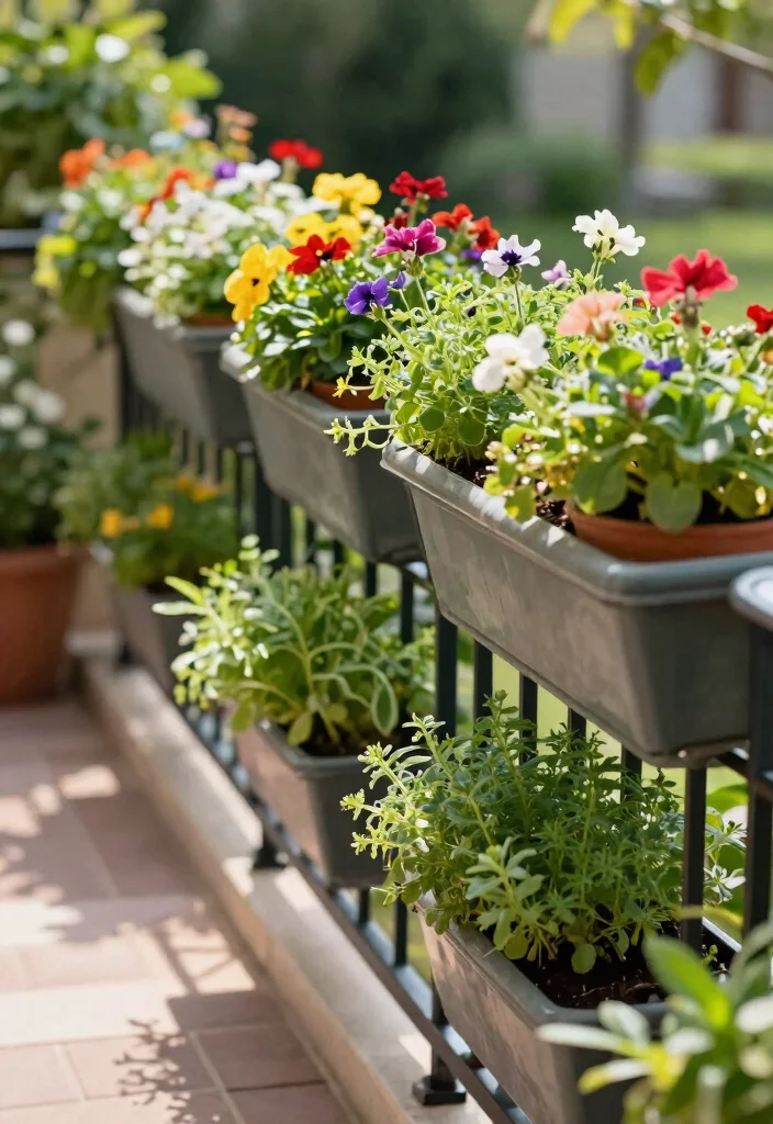 15 Patio Railing Ideas That Add Privacy Without Blocking Light - 1. Vertical Planter Railings 1