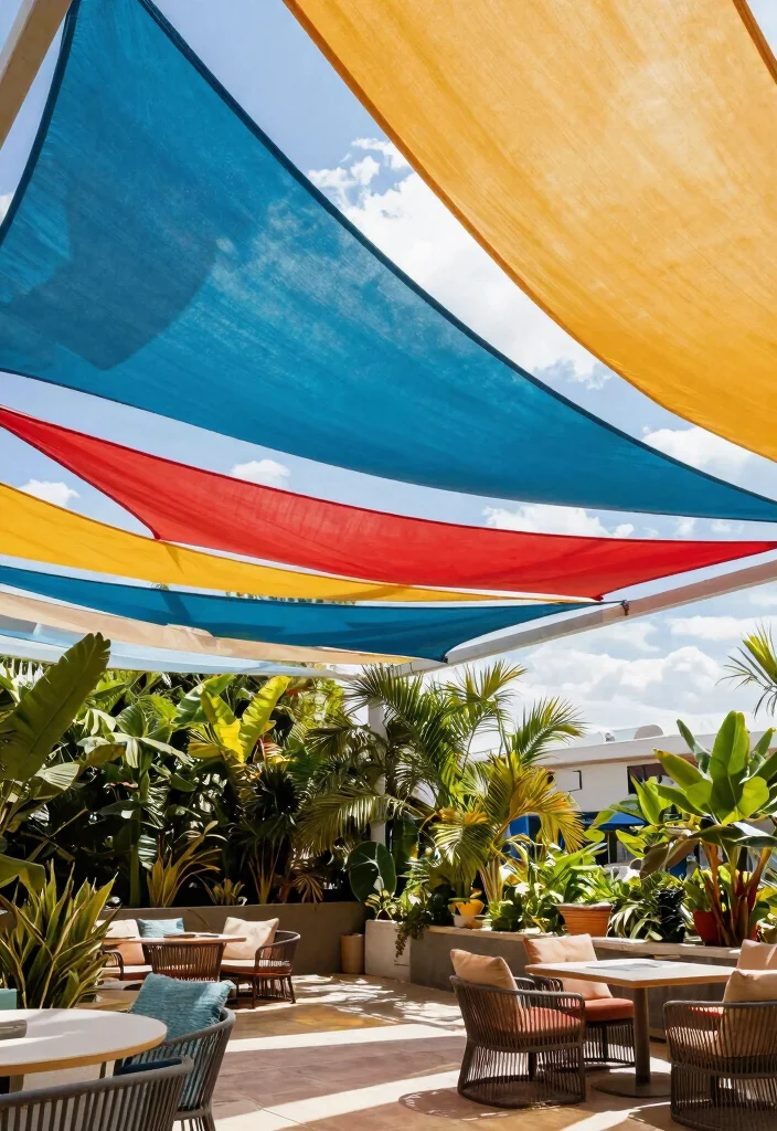 15 Patio Railing Ideas That Add Privacy Without Blocking Light - 15. Shade Sails 1