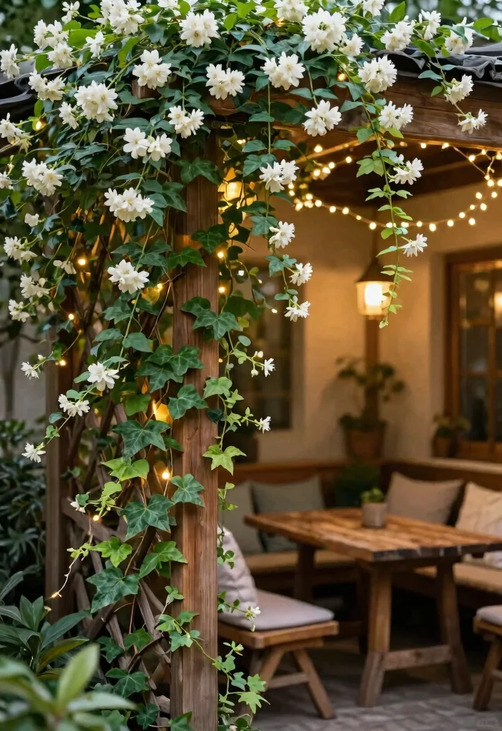 15 Patio Railing Ideas That Add Privacy Without Blocking Light - 3. Trellis with Climbing Plants 1