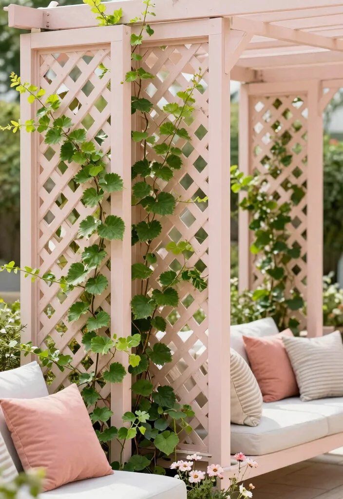 15 Patio Railing Ideas That Add Privacy Without Blocking Light - 4. Lattice Panels with Vines 1