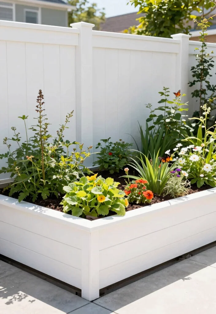 15 Raised Garden Beds With Fence That Keep Out Rabbits and Deer - 8. Vinyl Fencing for Low-Maintenance Solutions 1