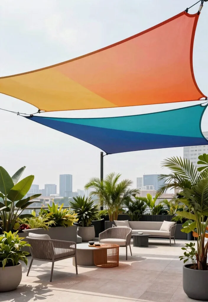 15 Terrasse mit Pergola Ideen für Schatten und Privatsphäre - 5. Shade Sail Pergola for a Contemporary Twist 1