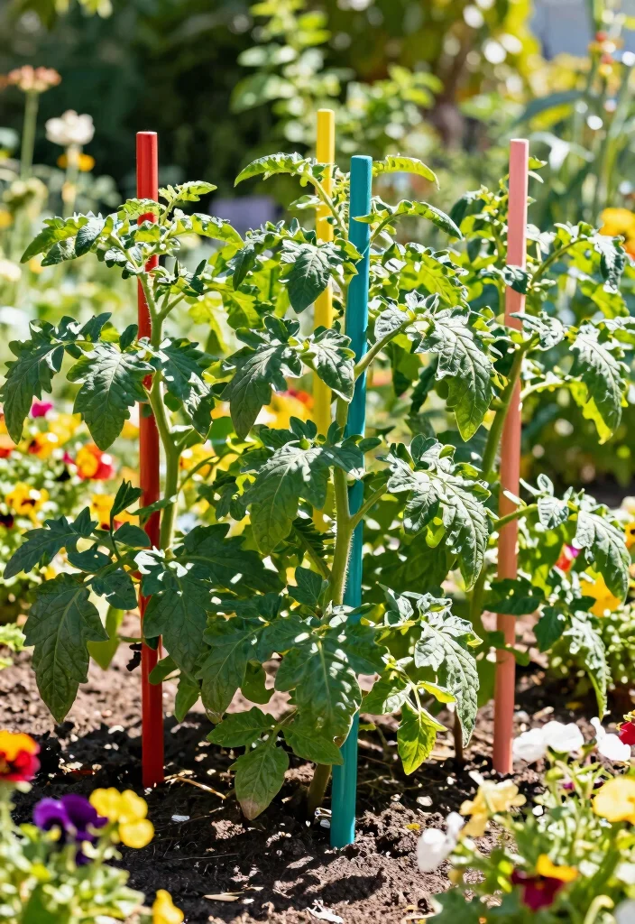 15 Tomato Planter Ideas That Support Heavy Vines Without Tipping - 15. Decorative Tomato Stakes 1