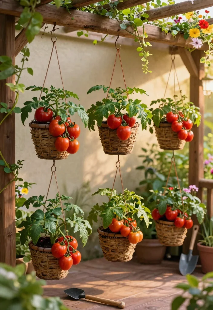 15 Tomato Planter Ideas That Support Heavy Vines Without Tipping - 2. Hanging Tomato Baskets 1