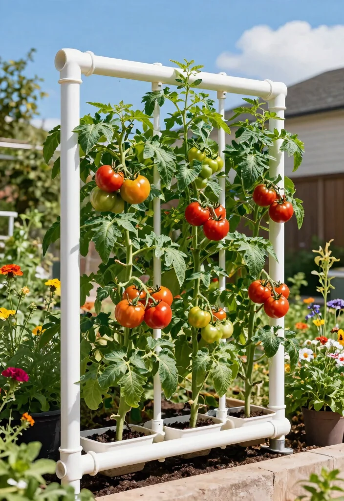 15 Tomato Planter Ideas That Support Heavy Vines Without Tipping - 4. Vertical Pipe Planters 1