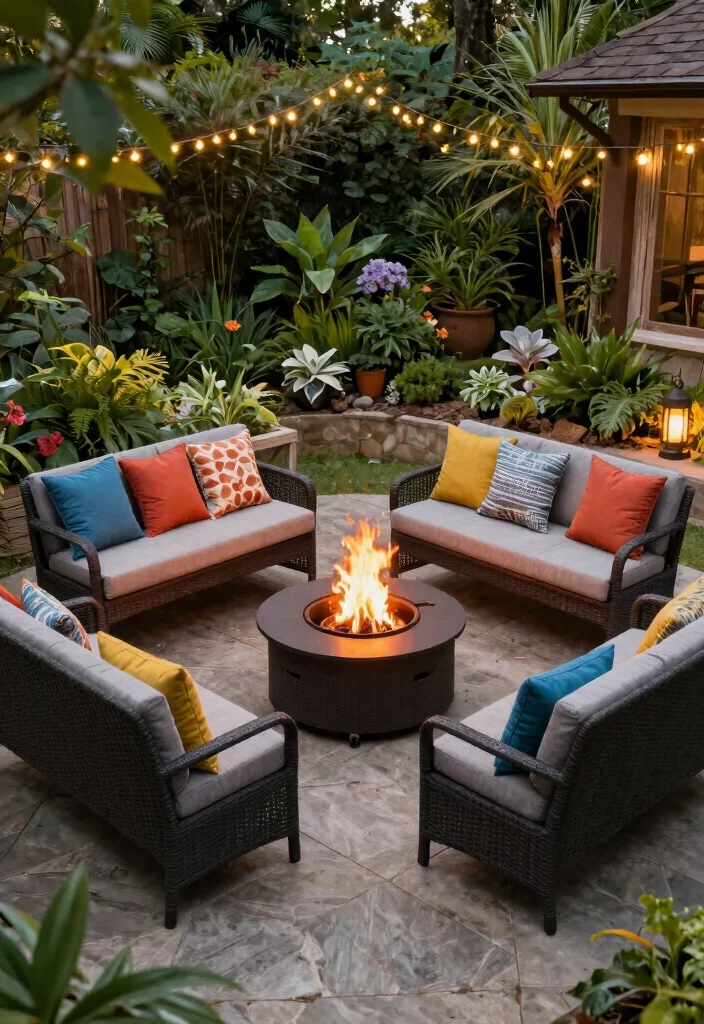 18 Outdoor Fire Pit Seating Inspirations for Small Yards and Tight Budgets - 18. Multi-Purpose Click Furniture 1