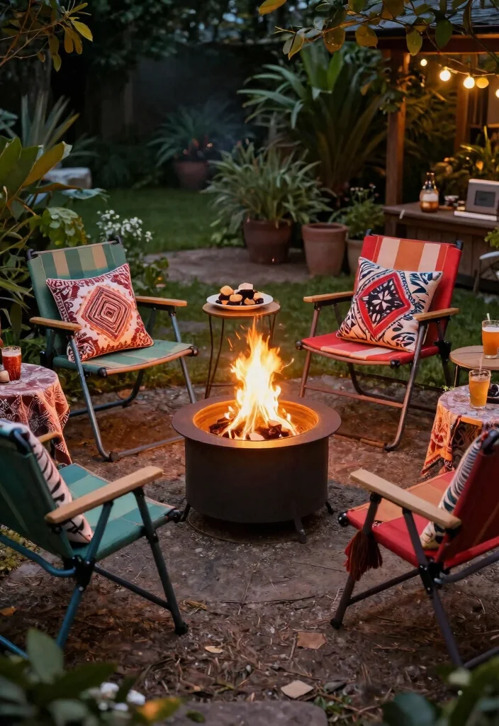 18 Outdoor Fire Pit Seating Inspirations for Small Yards and Tight Budgets - 3. Compact Folding Chairs 1