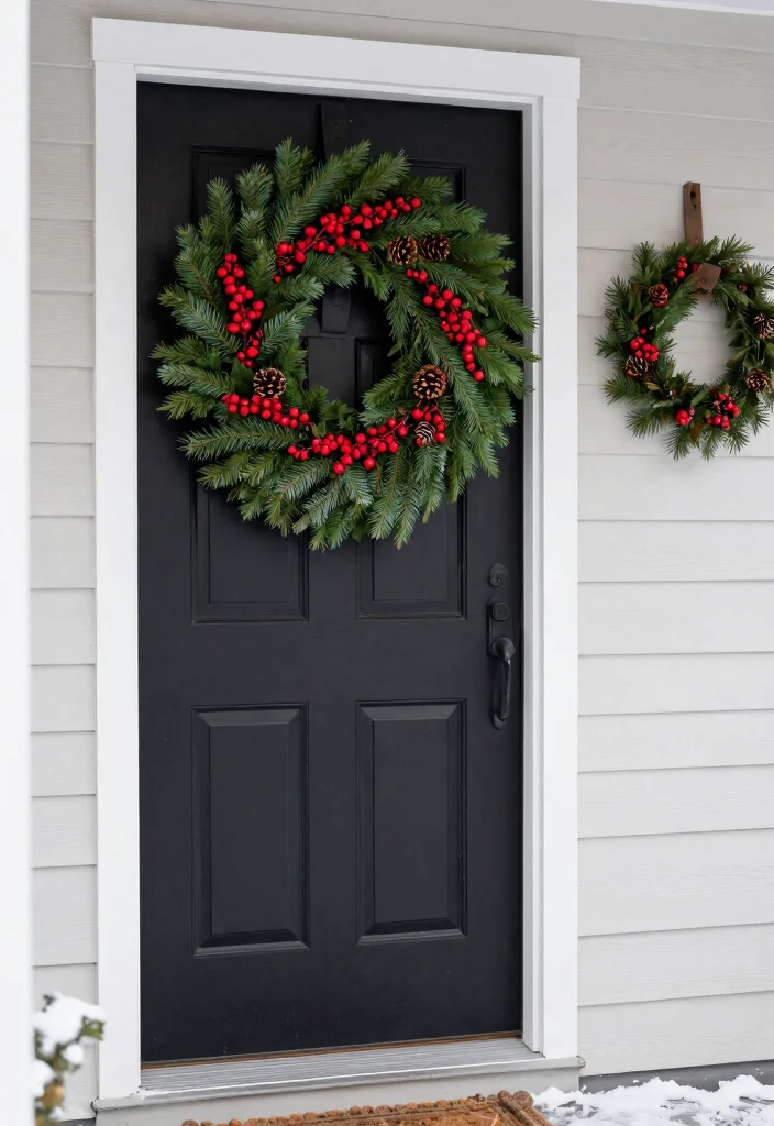 18 Winter Porch Decor Ideas That Survive Snow and Freezing Temps - 4. Winter Wreaths 1